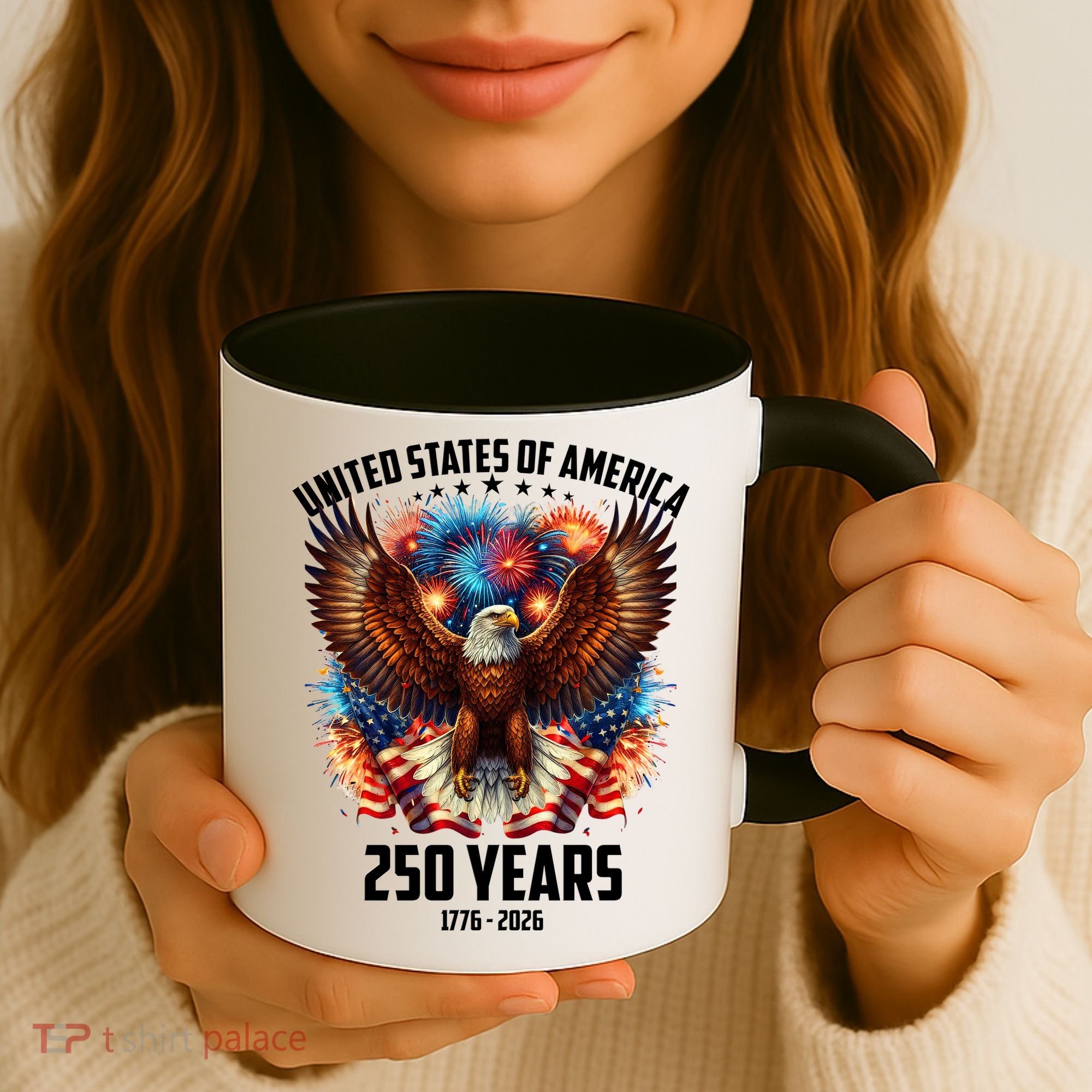 United States 250 Years 1776-2026  Fireworks Eagle Coffee Mug