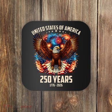 United States 250 Years 1776-2026  Fireworks Eagle Coaster