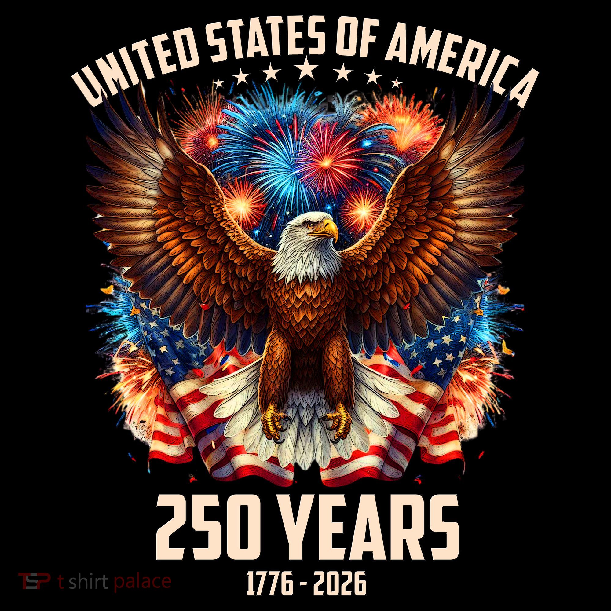 United States 250 Years 1776-2026  Fireworks Eagle Women's Hoodie
