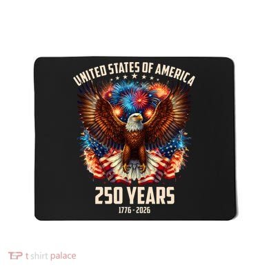 United States 250 Years 1776-2026  Fireworks Eagle Mousepad