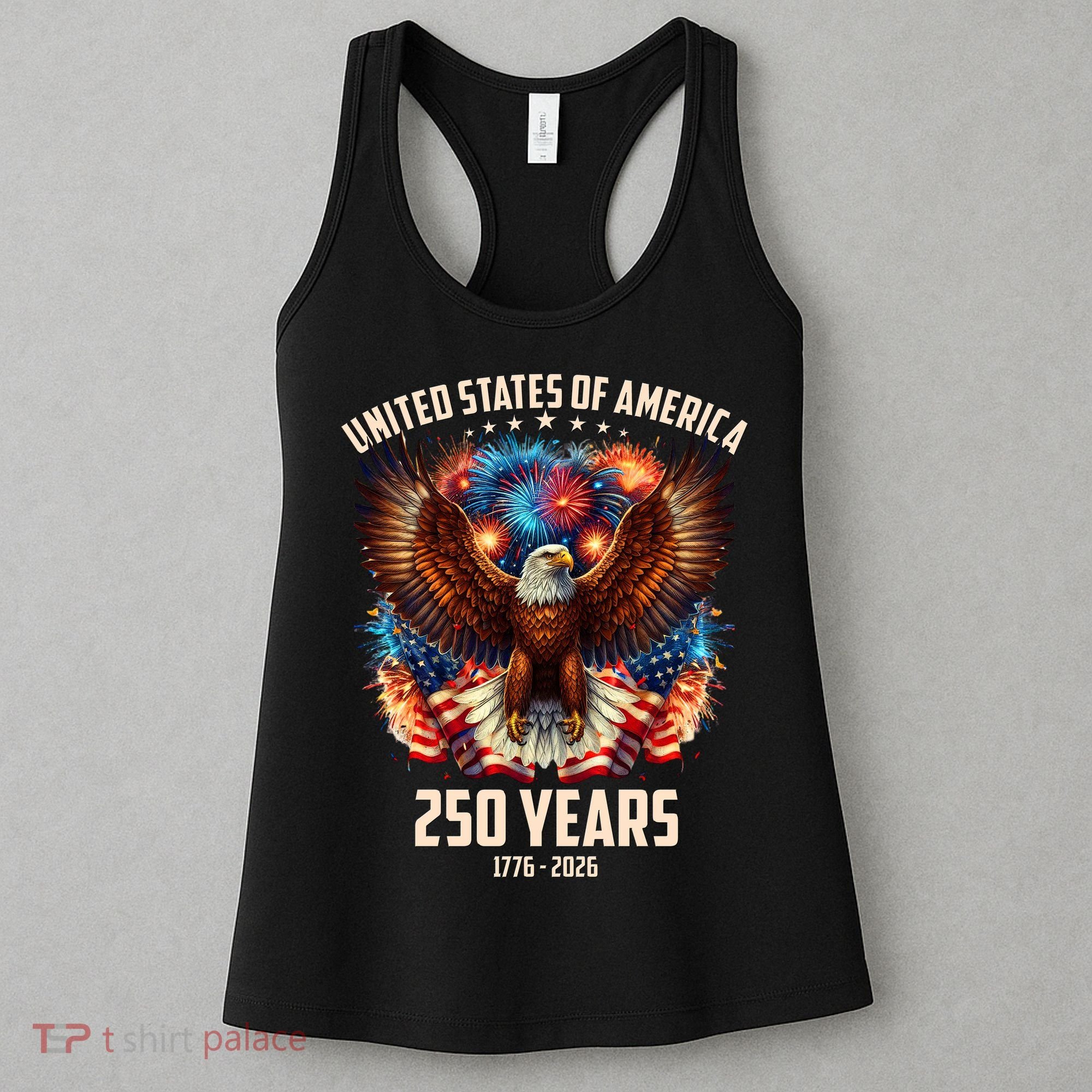 United States 250 Years 1776-2026  Fireworks Eagle Women's Tank Top