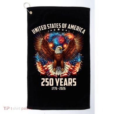 United States 250 Years 1776-2026  Fireworks Eagle Golf Towel