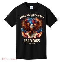 United States 250 Years 1776-2026  Fireworks Eagle Kids T-Shirt thumb 0