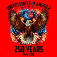 United States 250 Years 1776-2026  Fireworks Eagle Santa Hat thumb 1