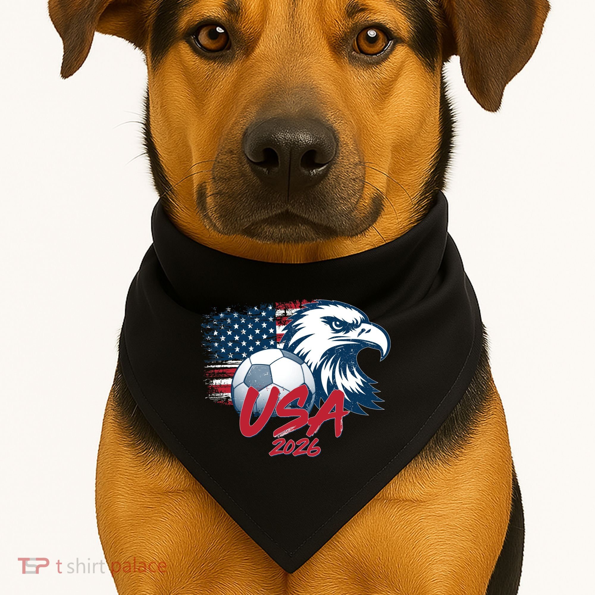 USA Soccer 2026 Eagle And Flag  USA-Made Doggie Bandana