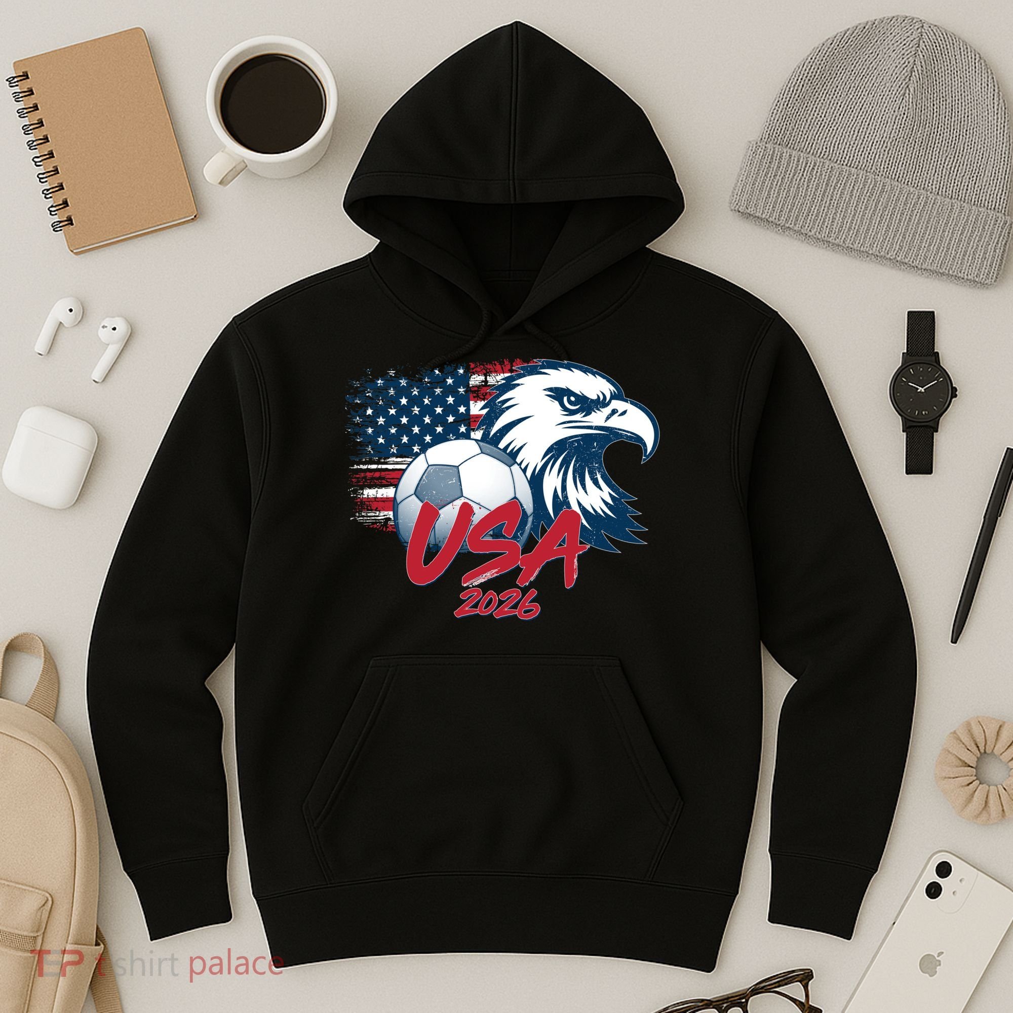USA Soccer 2026 Eagle And Flag  Hoodie