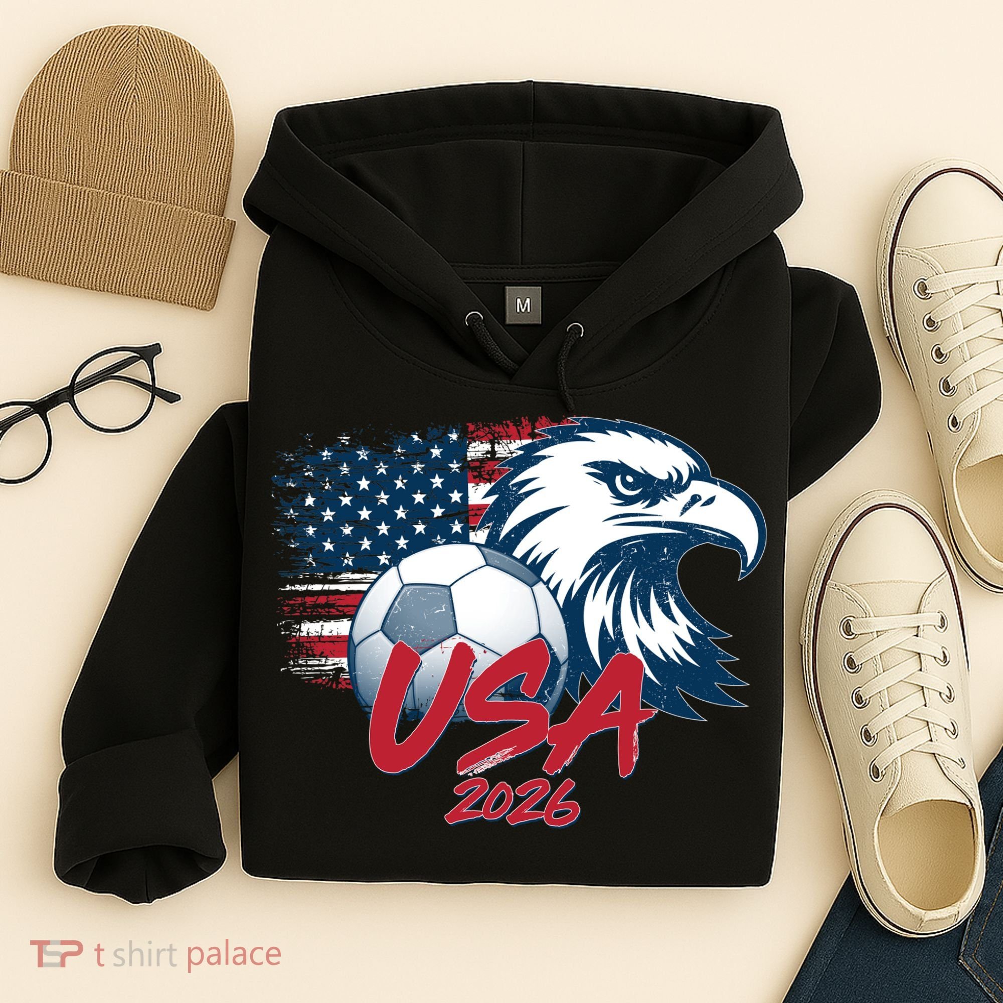 USA Soccer 2026 Eagle And Flag  Hoodie