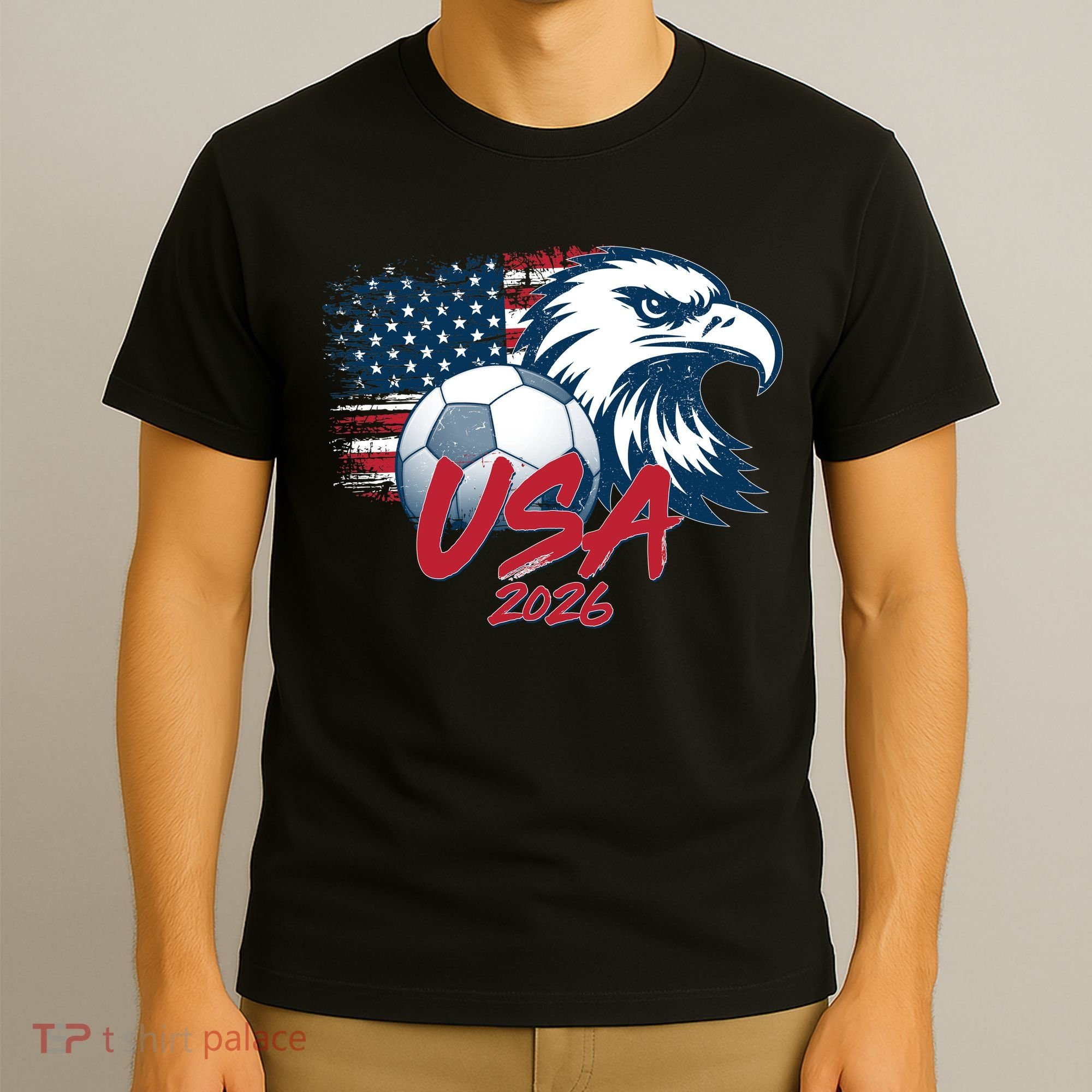 USA Soccer 2026 Eagle And Flag  T-Shirt