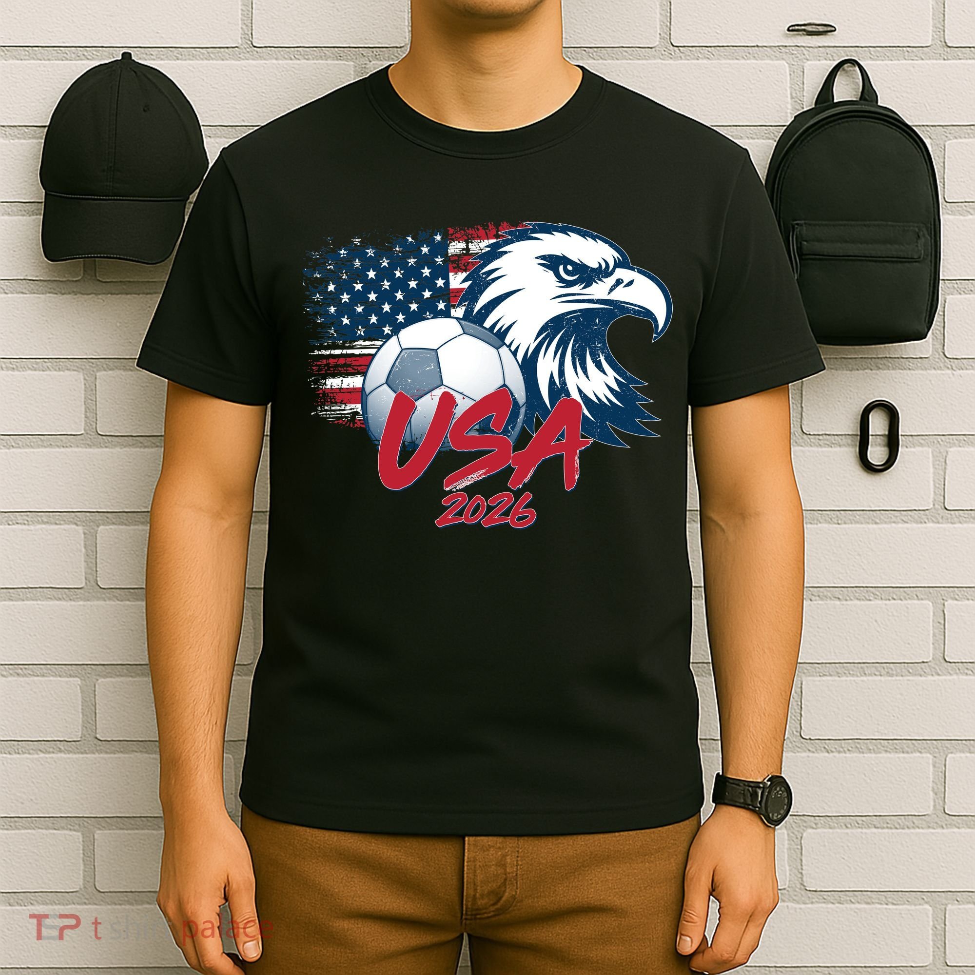 USA Soccer 2026 Eagle And Flag  T-Shirt