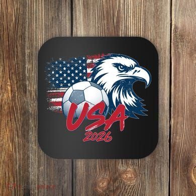 USA Soccer 2026 Eagle And Flag  Coaster