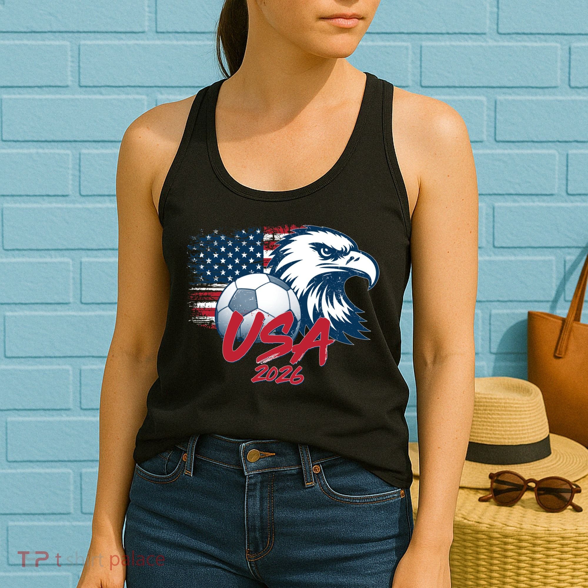 USA Soccer 2026 Eagle And Flag  Women's Tank Top