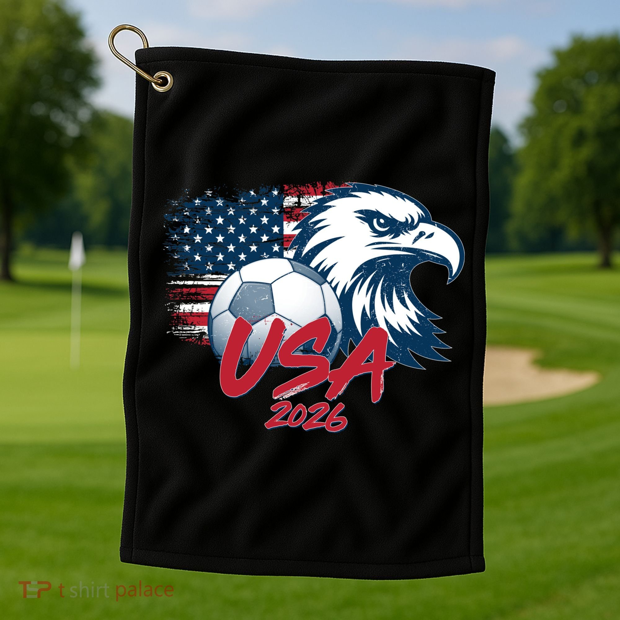 USA Soccer 2026 Eagle And Flag  Golf Towel