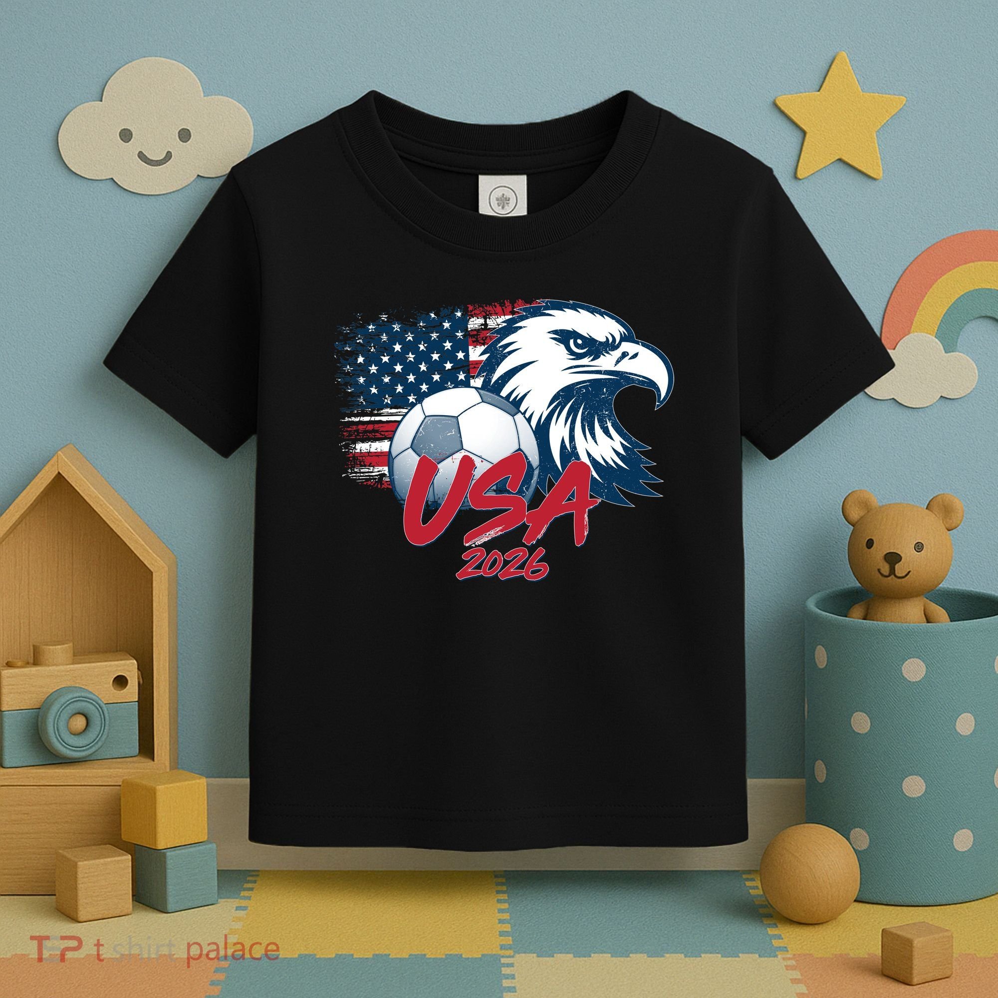 USA Soccer 2026 Eagle And Flag  Toddler T-Shirt