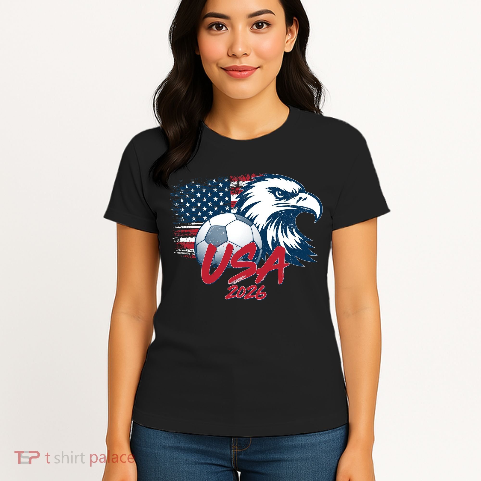 USA Soccer 2026 Eagle And Flag  Women's T-Shirt