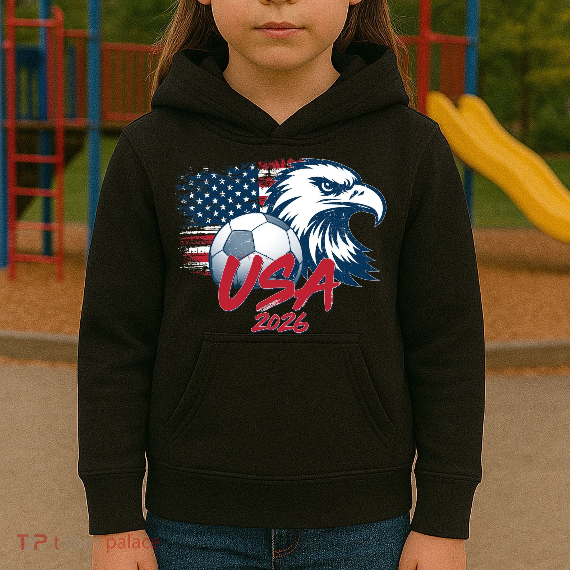 USA Soccer 2026 Eagle And Flag  Kids Hoodie