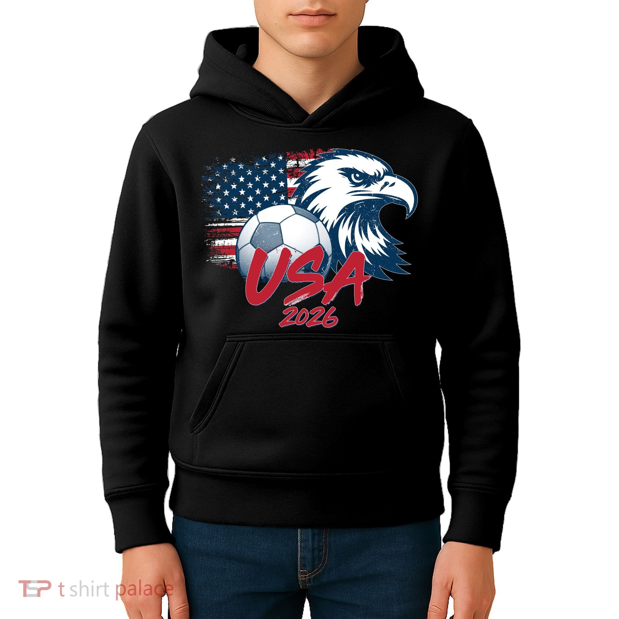 USA Soccer 2026 Eagle And Flag  Kids Hoodie