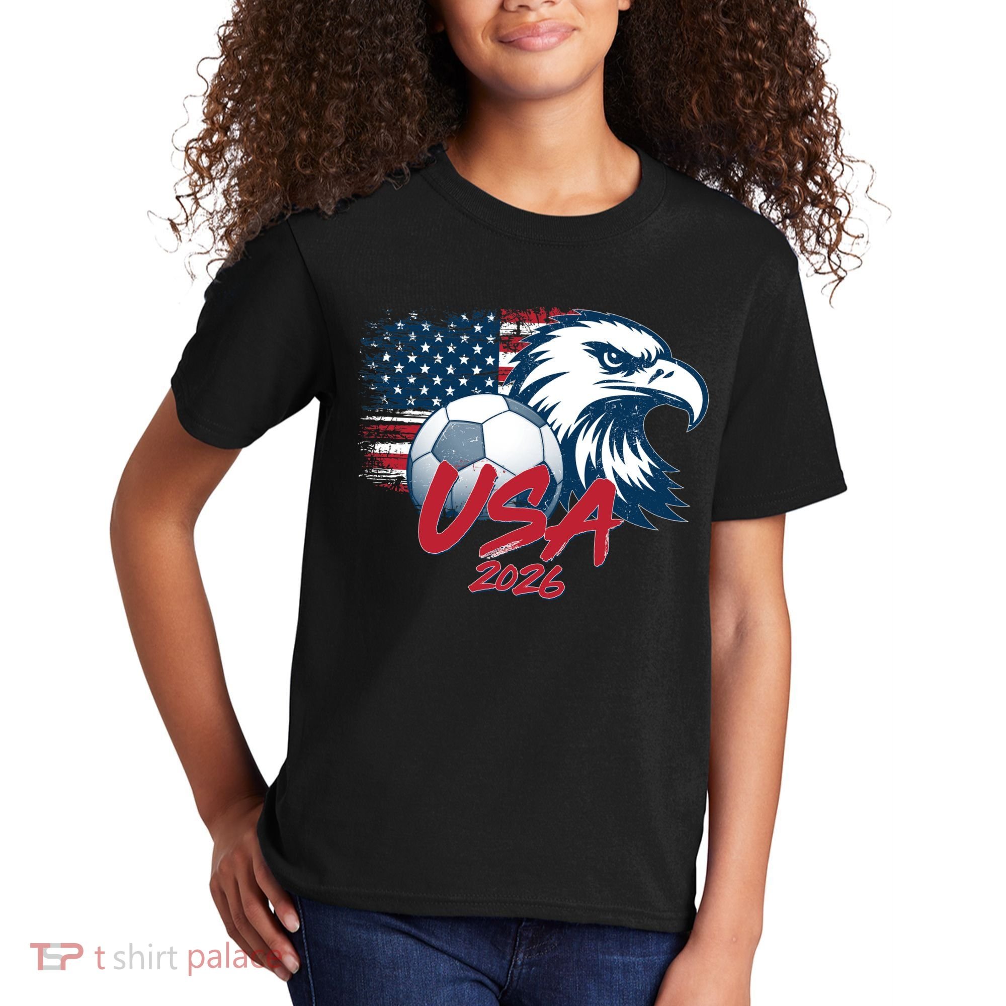 USA Soccer 2026 Eagle And Flag  Kids T-Shirt