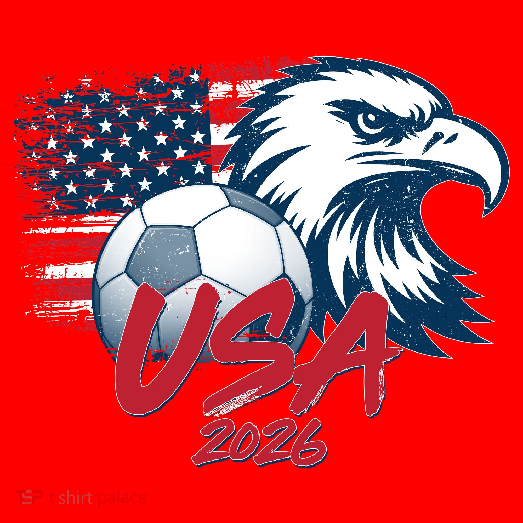 USA Soccer 2026 Eagle And Flag  Santa Hat