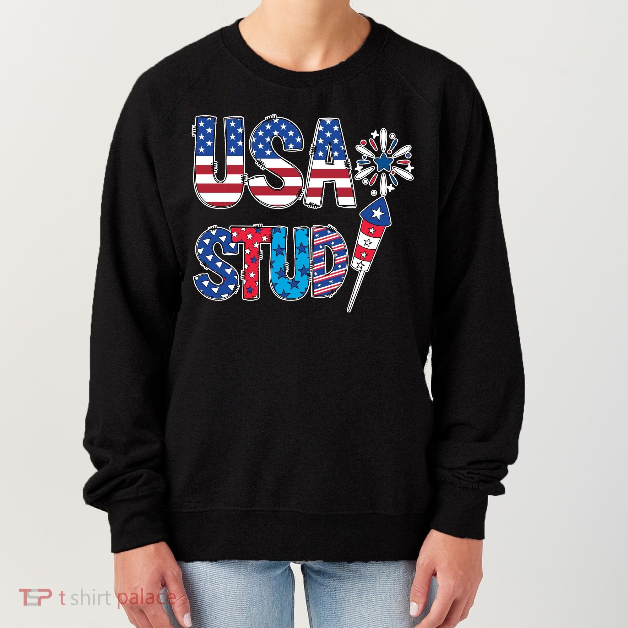 USA Stud 4th Of July Firework Cute Women's Sweatshirt