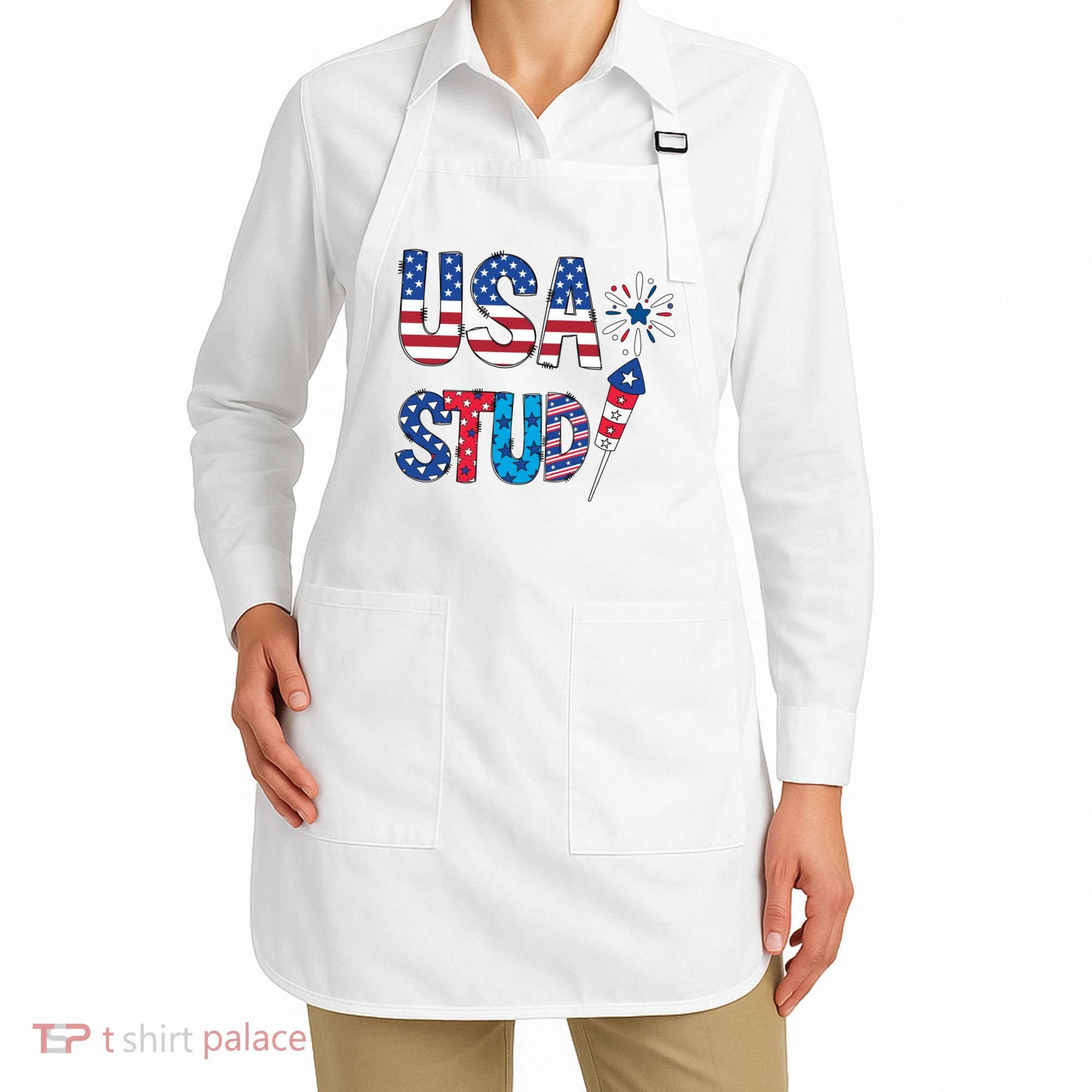 USA Stud 4th Of July Firework Cute Apron