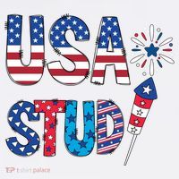 USA Stud 4th Of July Firework Cute T-Shirt thumb 7