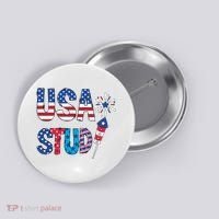 USA Stud 4th Of July Firework Cute Button thumb 0