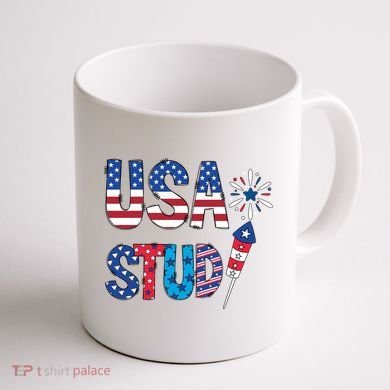 USA Stud 4th Of July Firework Cute Coffee Mug back