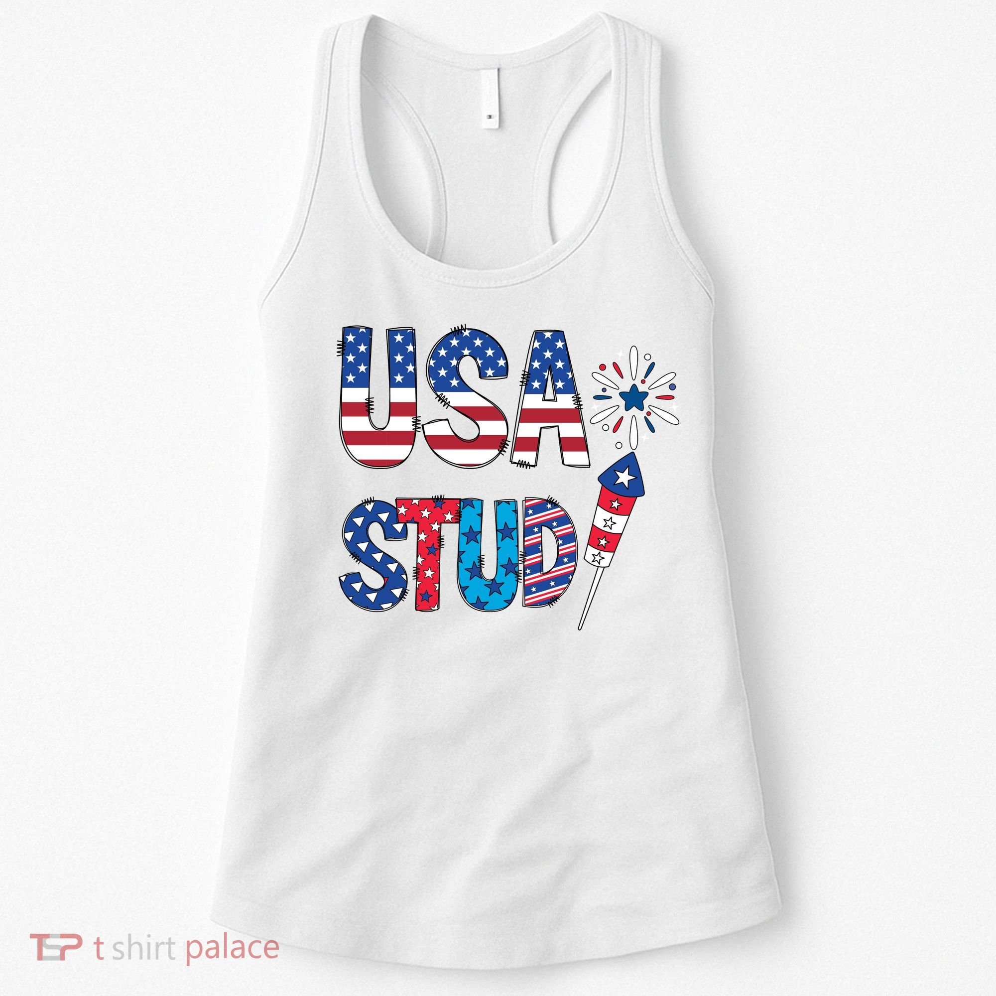 USA Stud 4th Of July Firework Cute Women's Tank Top