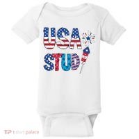 USA Stud 4th Of July Firework Cute Baby Bodysuit thumb 0