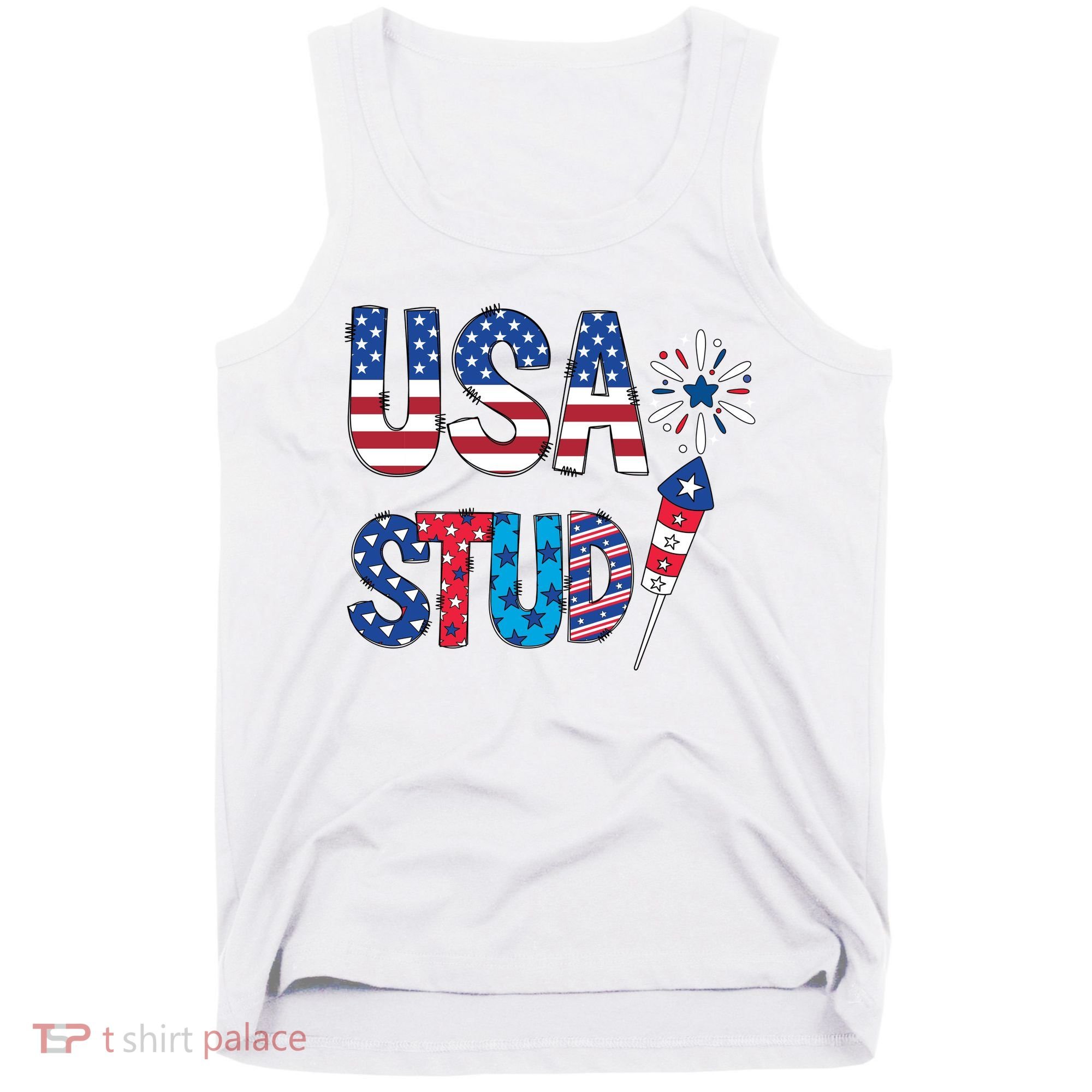 USA Stud 4th Of July Firework Cute Tank Top