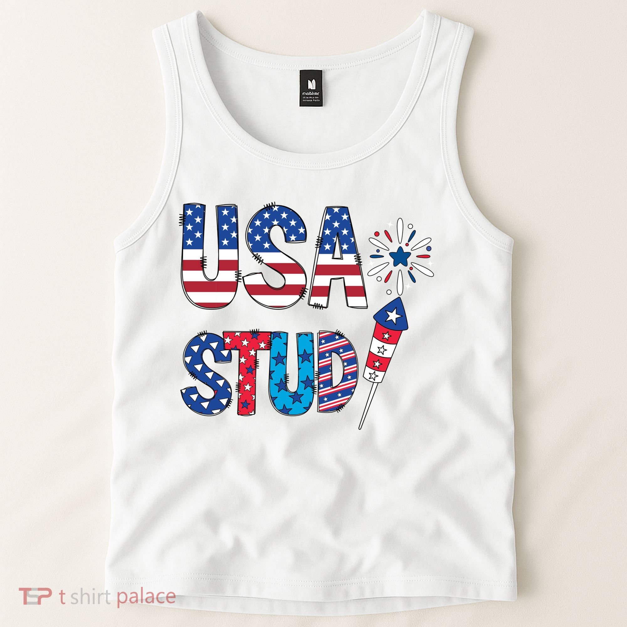 USA Stud 4th Of July Firework Cute Tank Top