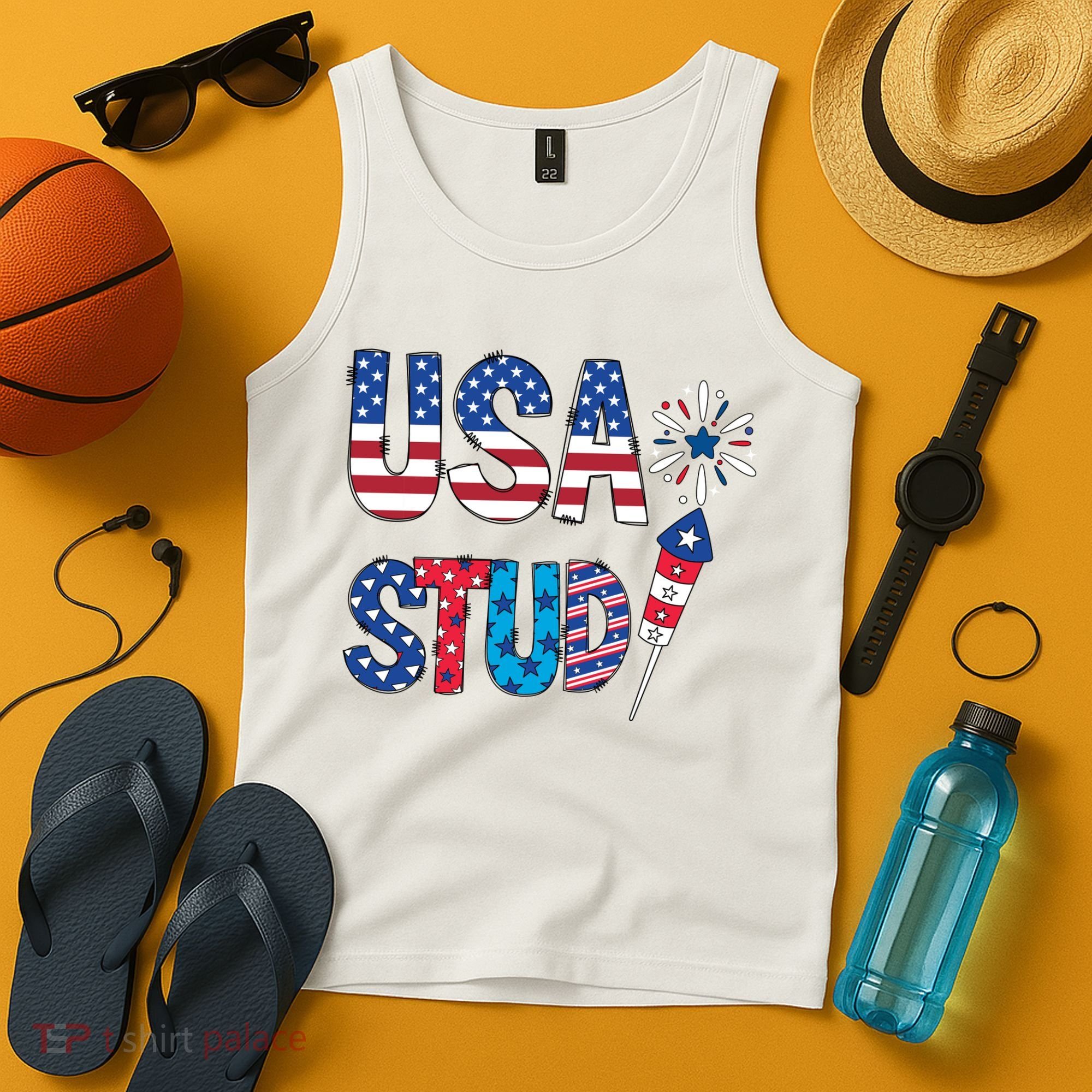 USA Stud 4th Of July Firework Cute Tank Top