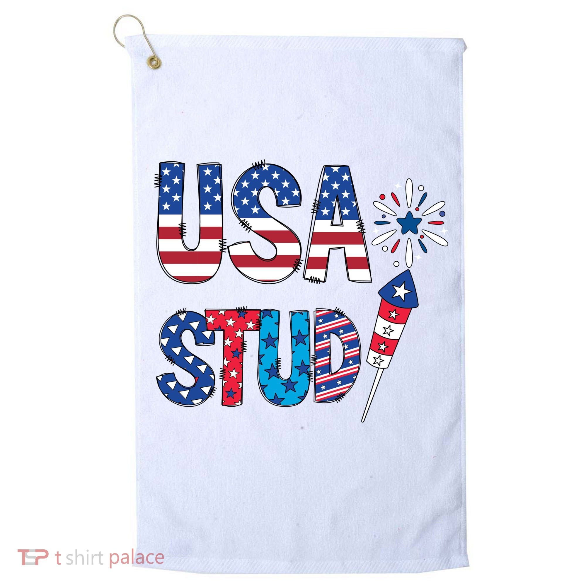 USA Stud 4th Of July Firework Cute Golf Towel