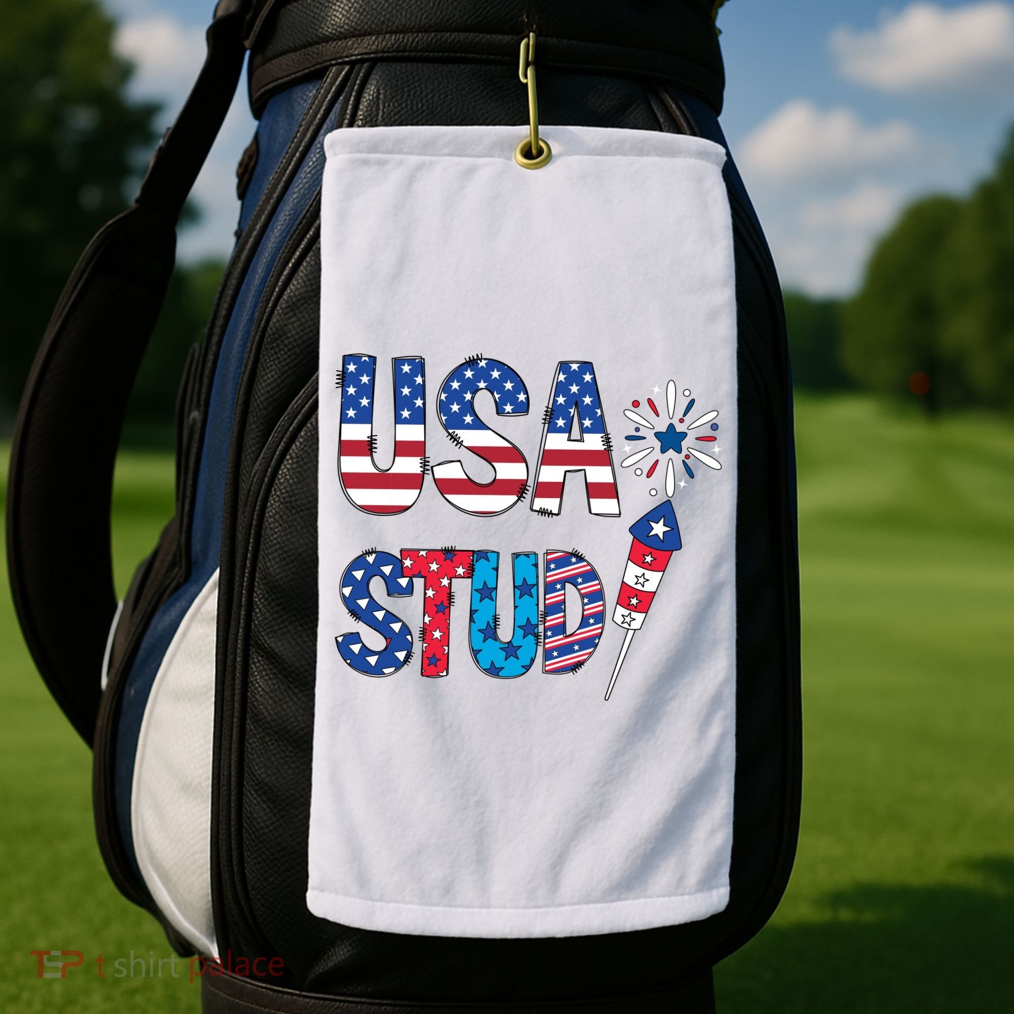 USA Stud 4th Of July Firework Cute Golf Towel