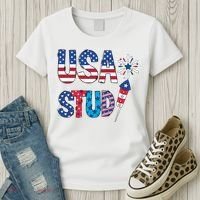 USA Stud 4th Of July Firework Cute Women's T-Shirt thumb 3