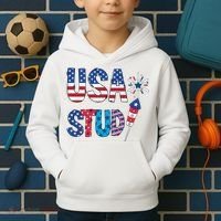 USA Stud 4th Of July Firework Cute Kids Hoodie thumb 2