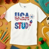 USA Stud 4th Of July Firework Cute Kids T-Shirt thumb 3