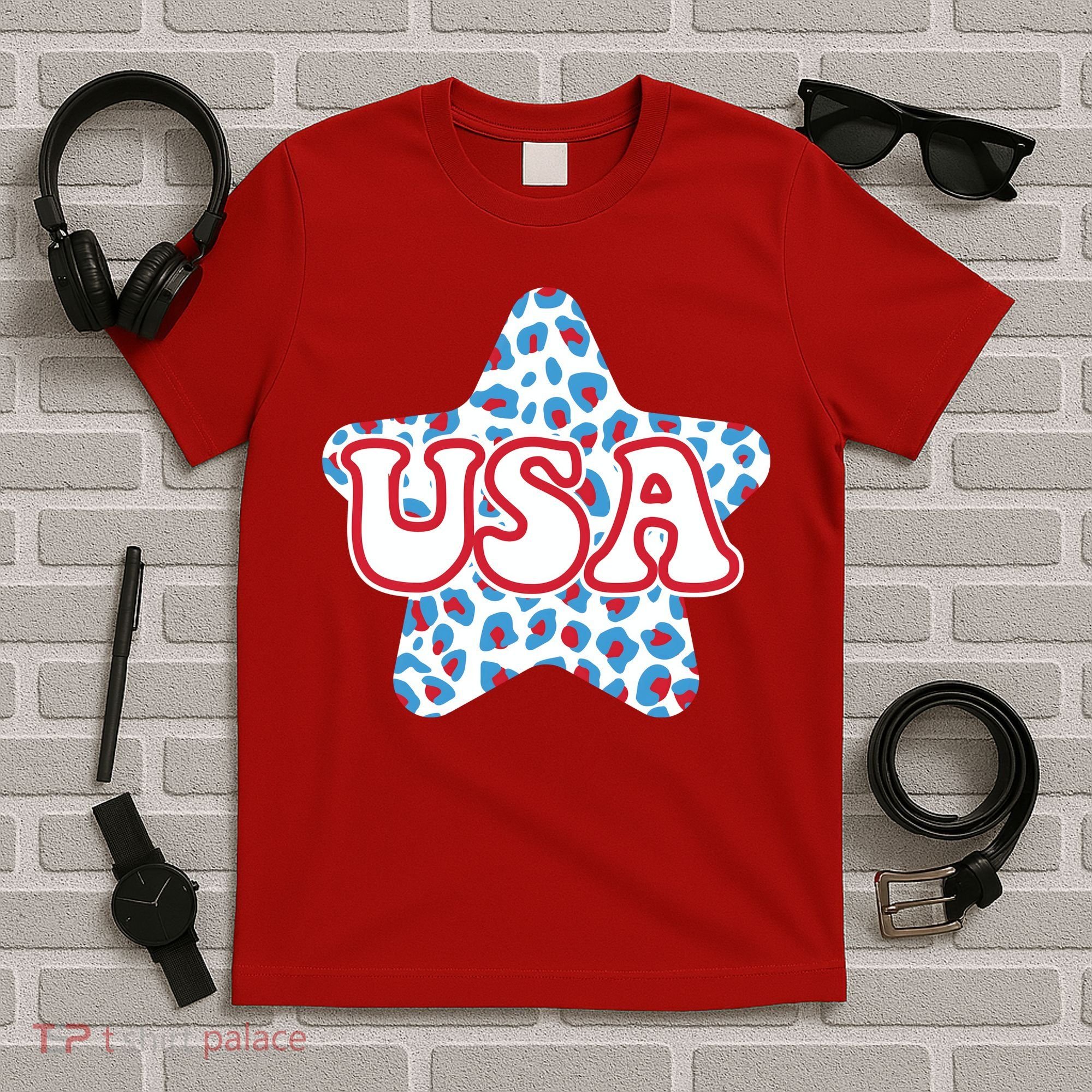 USA Star 4th Of July Festive Holiday T-Shirt