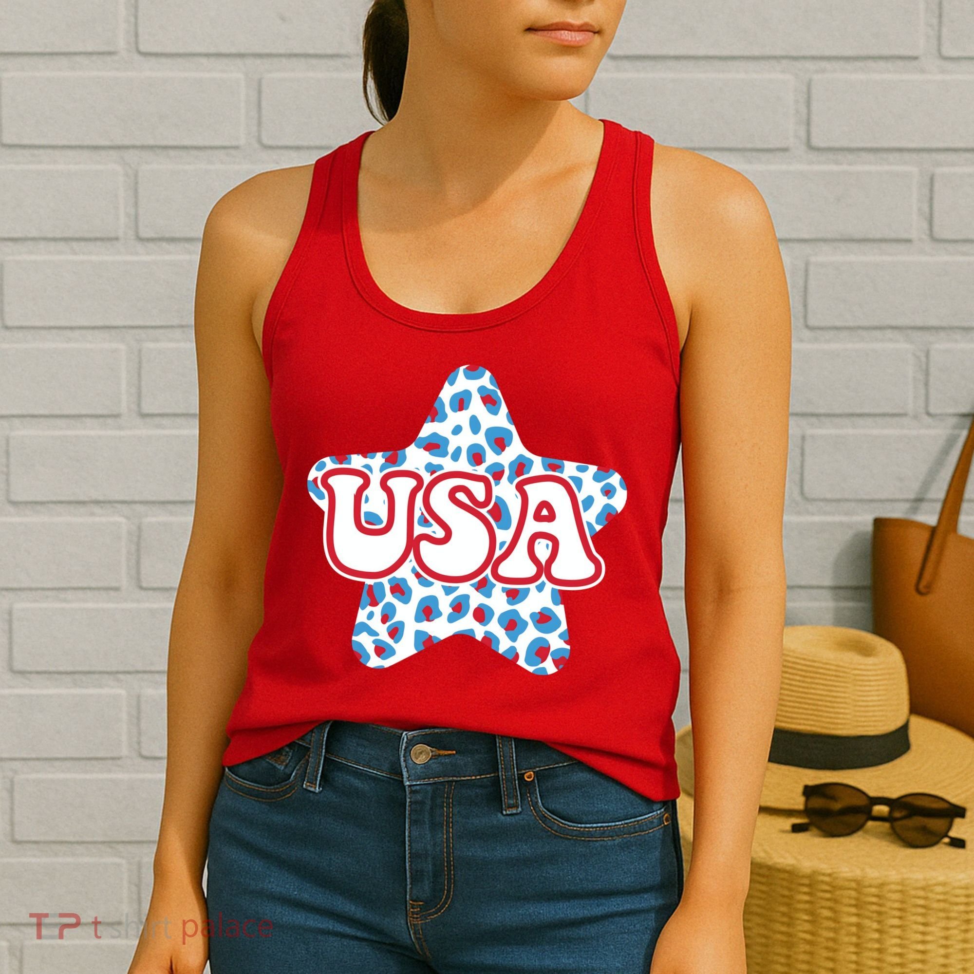 USA Star 4th Of July Festive Holiday Women's Tank Top