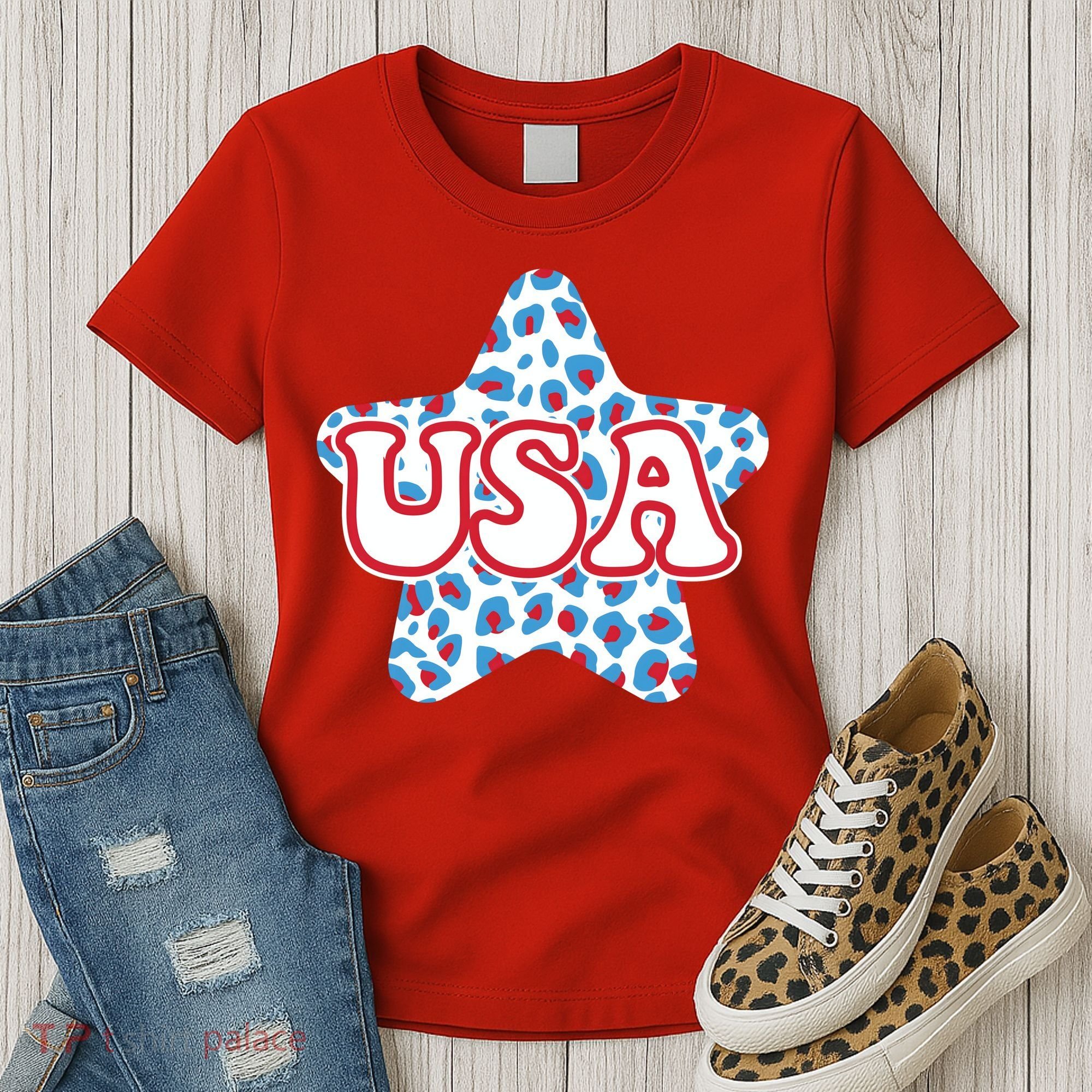 USA Star 4th Of July Festive Holiday Women's T-Shirt