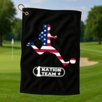USA 1 Nation Soccer Team Golf Towel thumb 1