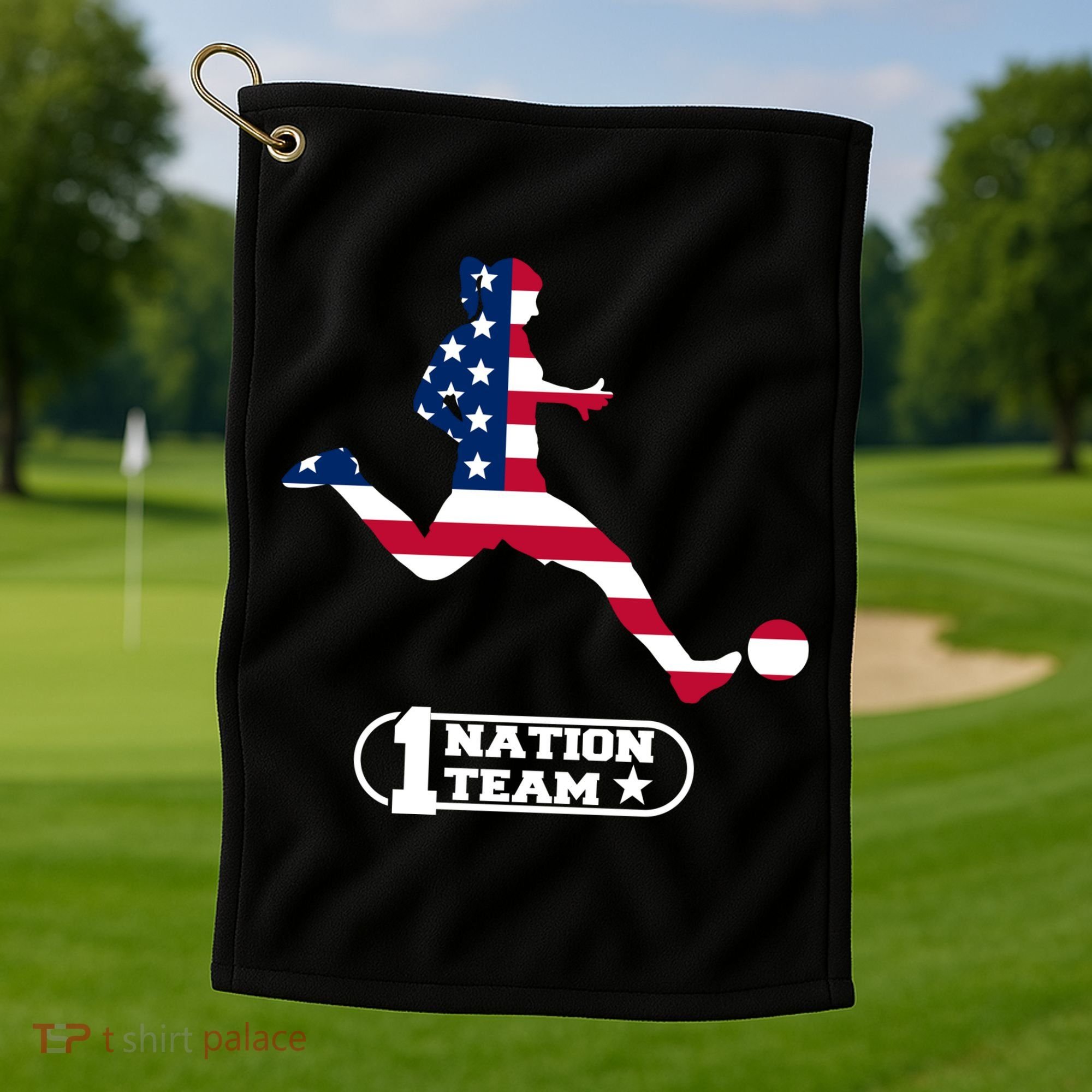 USA 1 Nation Soccer Team Golf Towel
