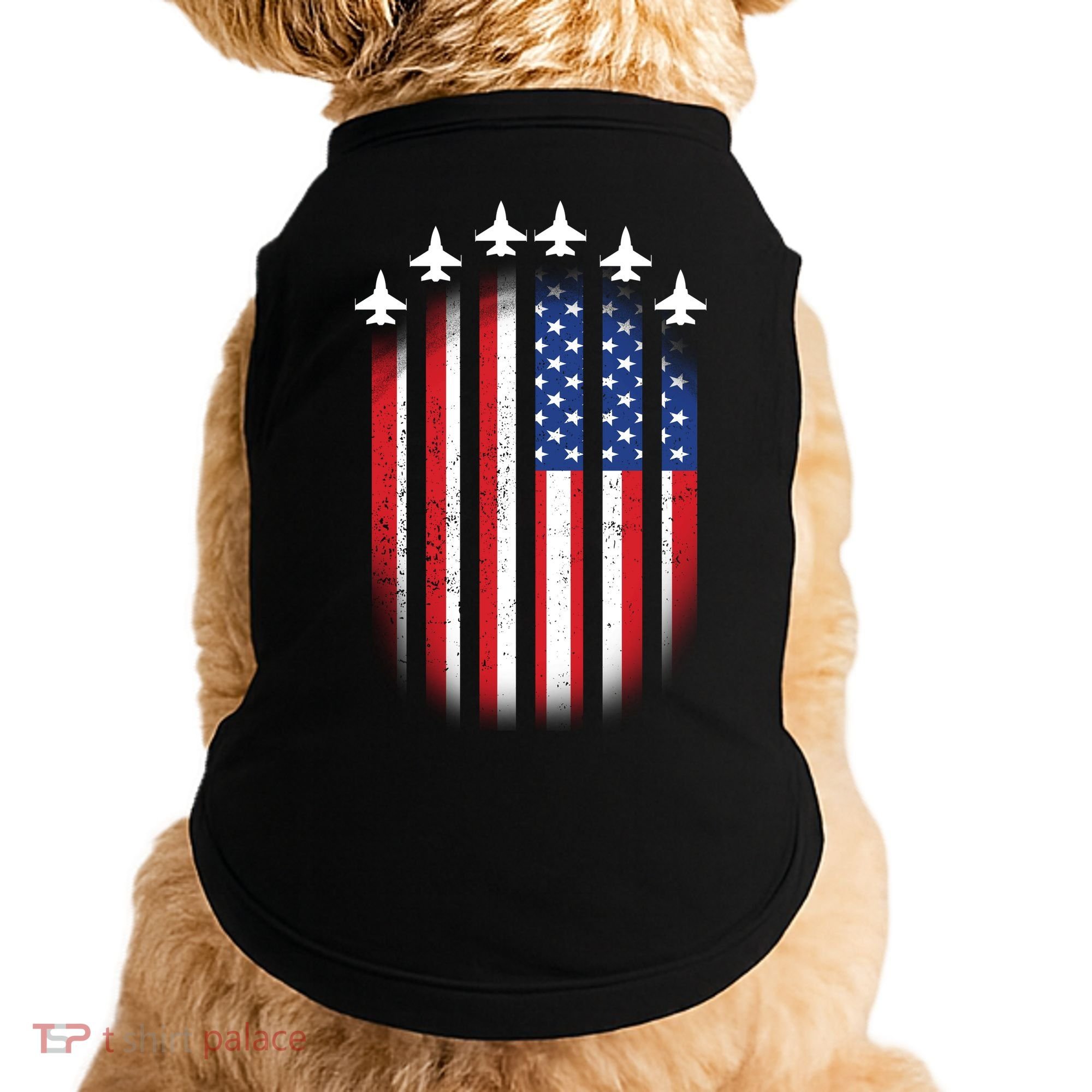 USA Air Force Jets American Flag Doggie Tank