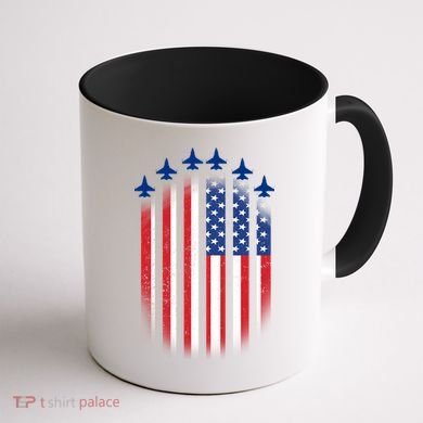 USA Air Force Jets American Flag Coffee Mug back