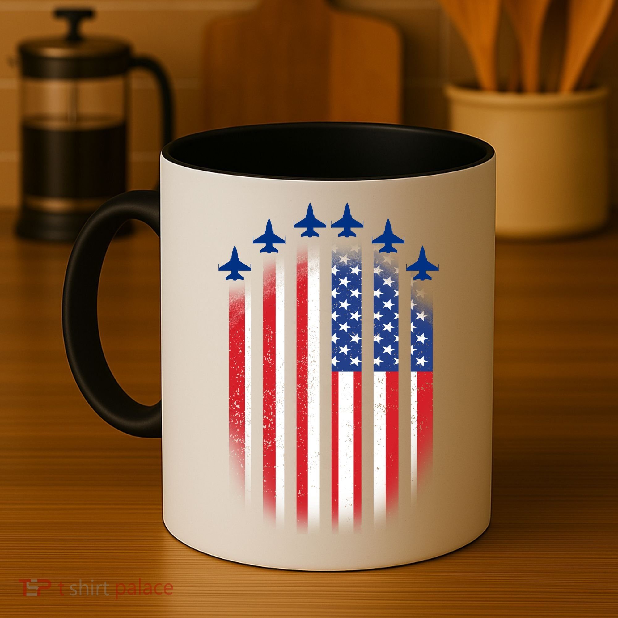USA Air Force Jets American Flag Coffee Mug