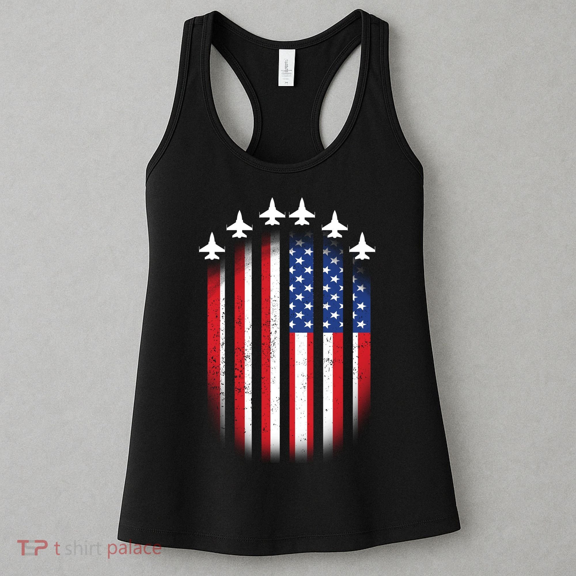 USA Air Force Jets American Flag Women's Tank Top