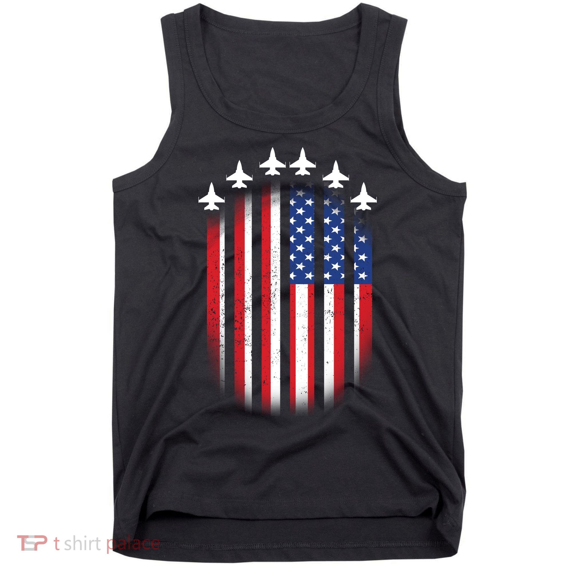 USA Air Force Jets American Flag Tank Top