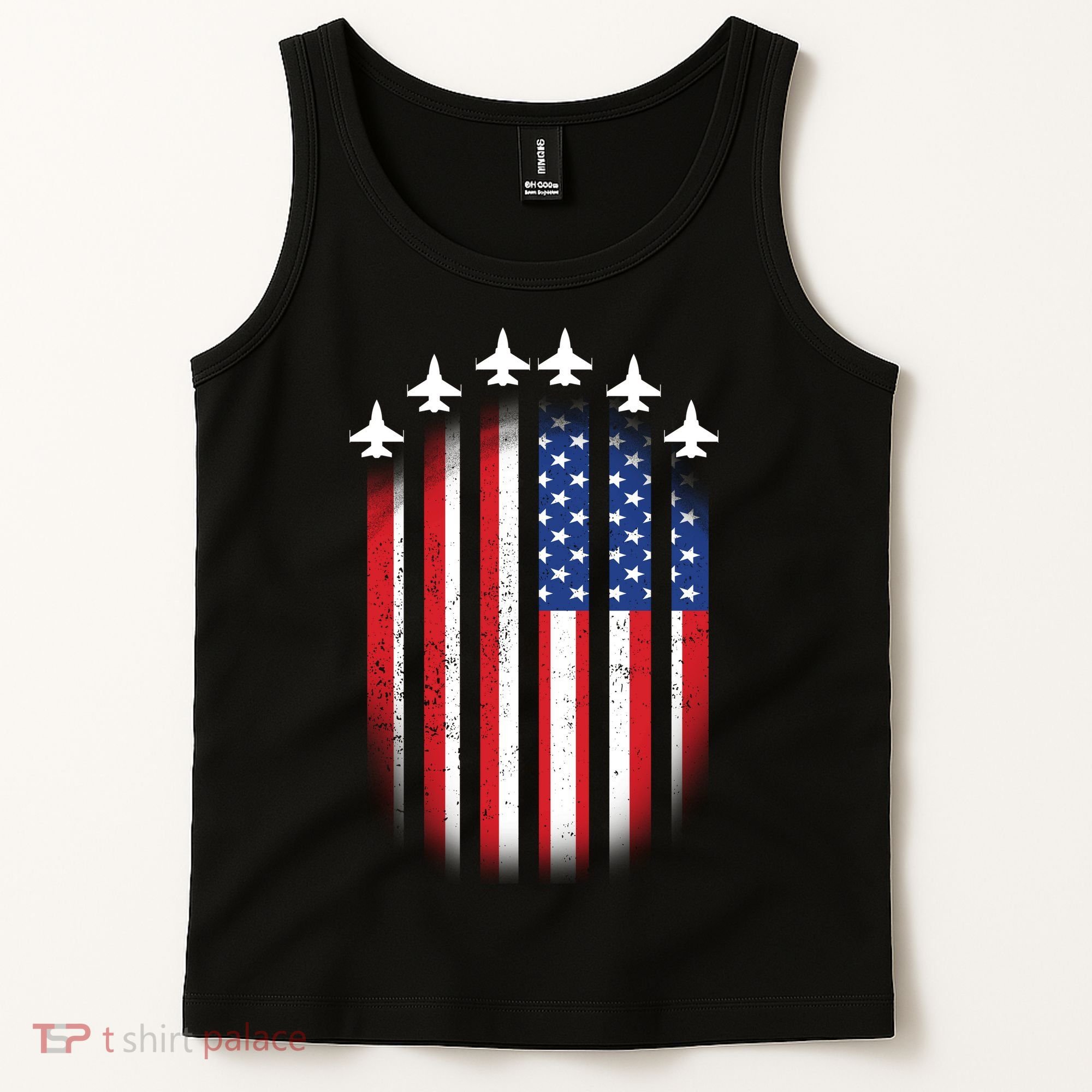 USA Air Force Jets American Flag Tank Top