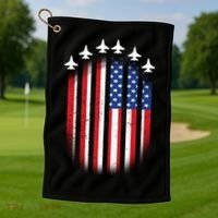 USA Air Force Jets American Flag Golf Towel thumb 1