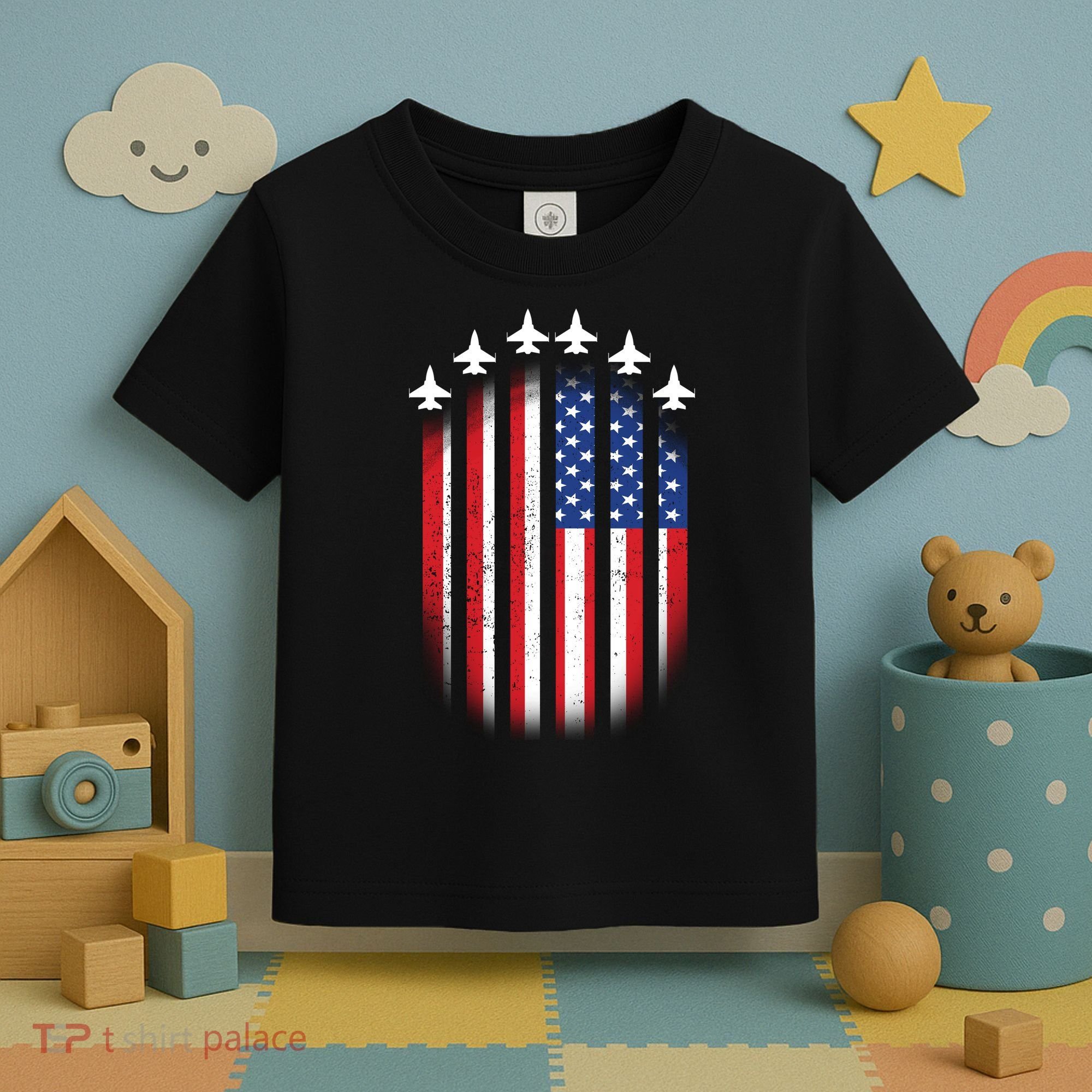 USA Air Force Jets American Flag Toddler T-Shirt